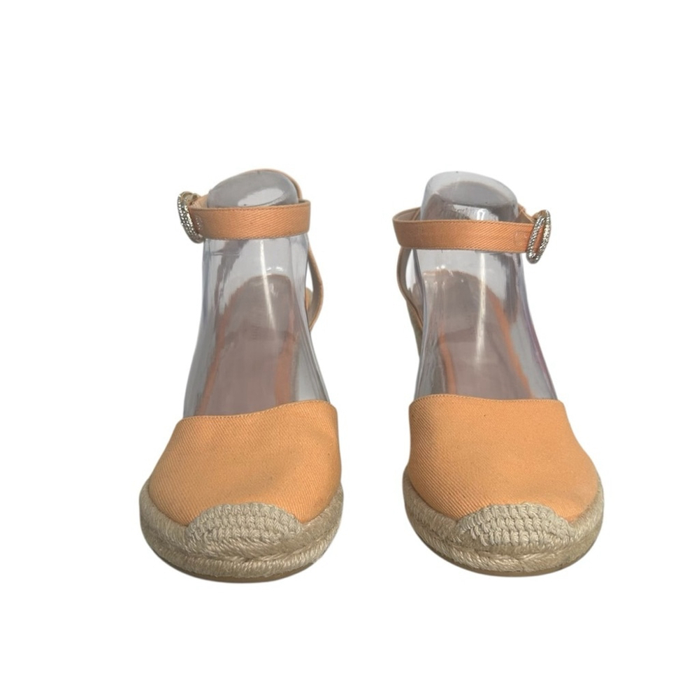 Stuart Weitzman Mango Orange Summer Jute Espadrille Wedge Sandal Women’s Size 9 - Picture 5 of 15